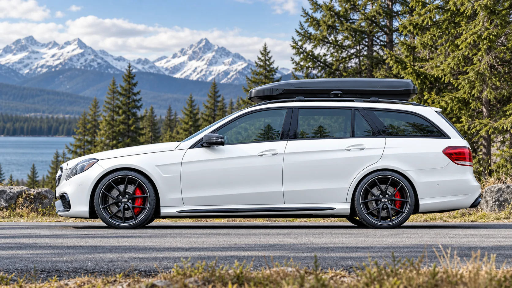 AI-generated view of a 2016 Mercedes-Benz E63 S AMG with BBS CI-R wheels
