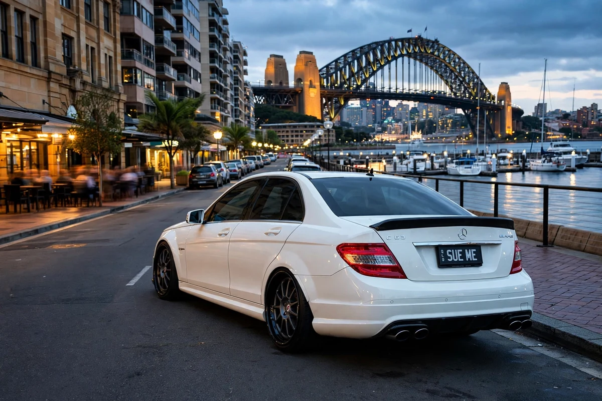 AI-generated view of 2009 Mercedes-Benz C63 AMG on HRE N/A