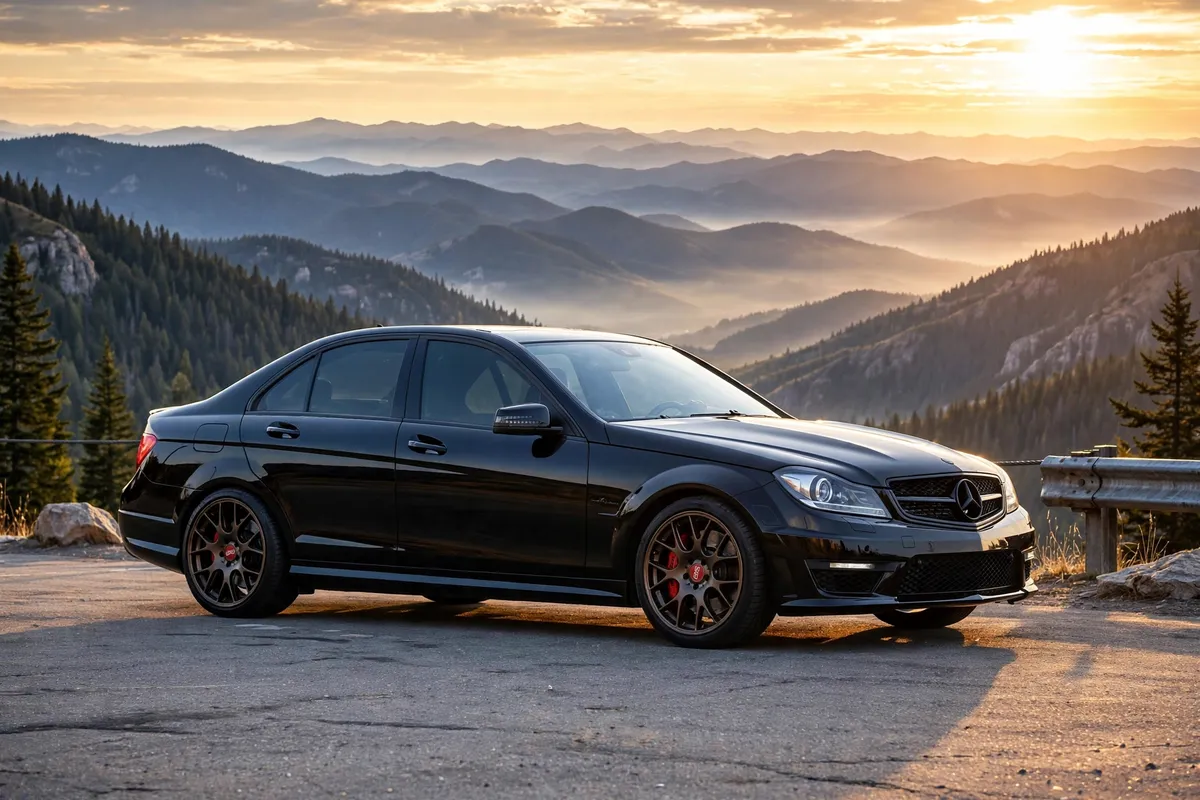 AI-generated view of 2012 Mercedes-Benz C63 AMG on BBS CH-R