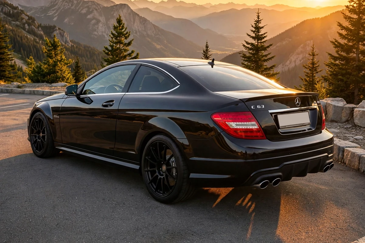 AI-generated view of a 2014 Mercedes-Benz C63 AMG with BC Forged RS43 wheels