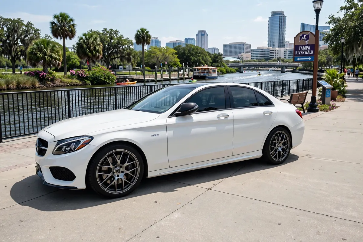 AI-generated view of 2016 Mercedes-Benz C450 AMG on Enkei Raijin