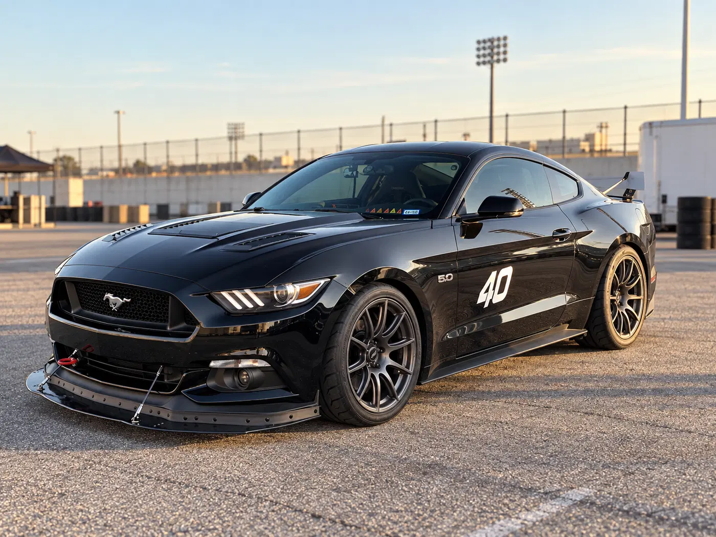 AI-generated view of a 2016 Ford Mustang GT PP1 Premium with APEX SM-10 wheels