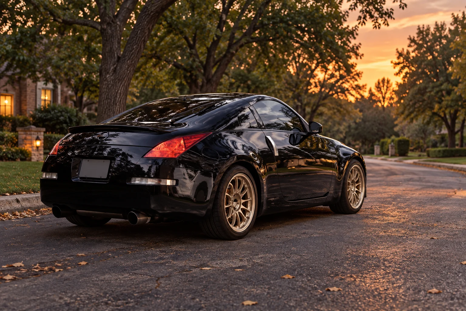 AI-generated view of a 2005 Nissan 350Z 35th Anniversary Edition with SSR Type F wheels
