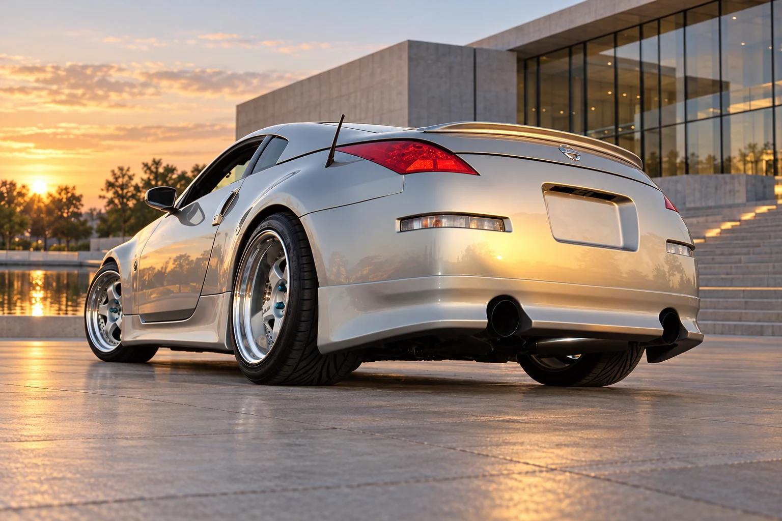 AI-generated view of a 2005 Nissan 350Z Enthusiast with Work Meister S1 3P wheels
