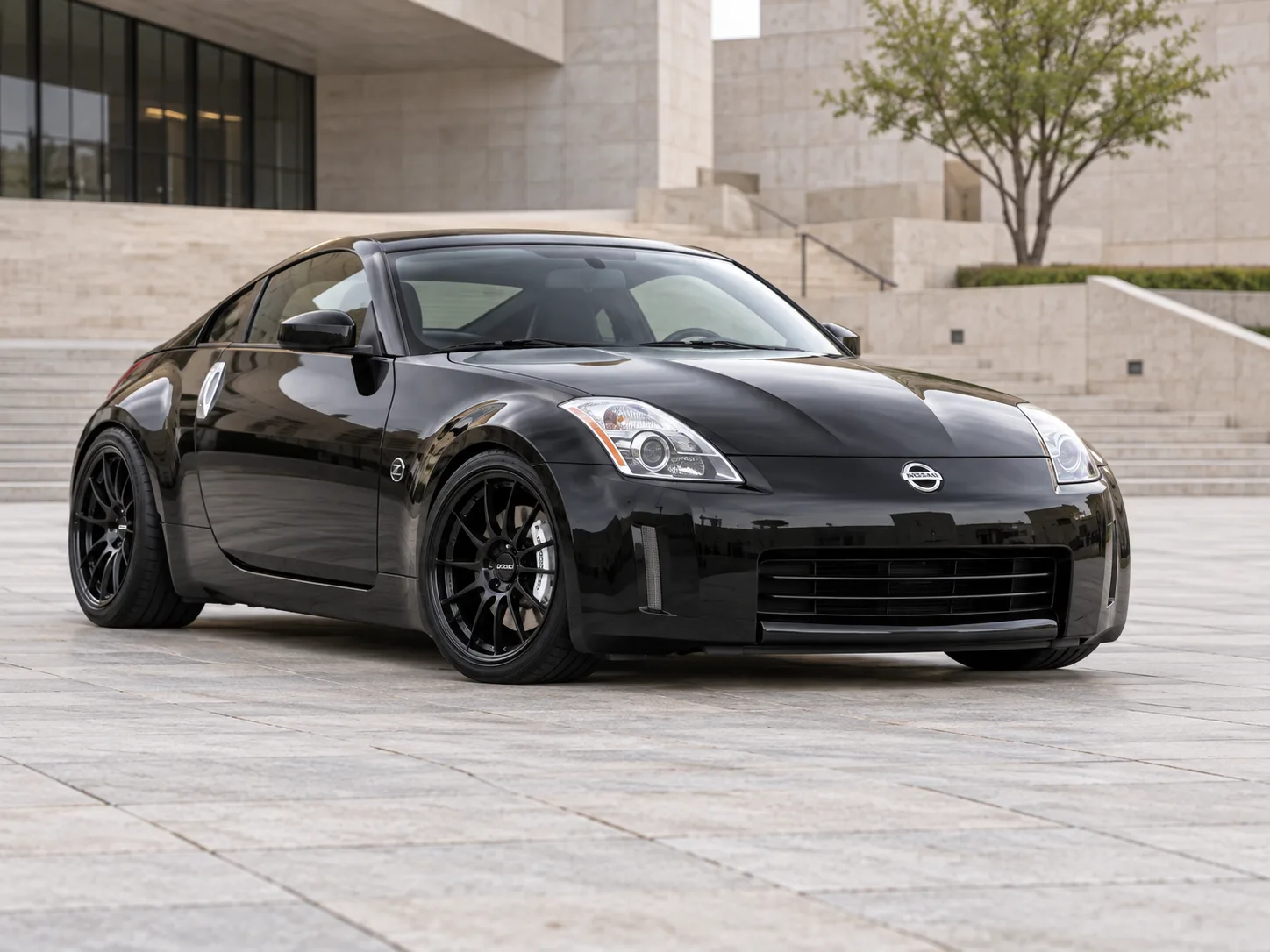 AI-generated view of a 2006 Nissan 350Z with AME TM-02 wheels
