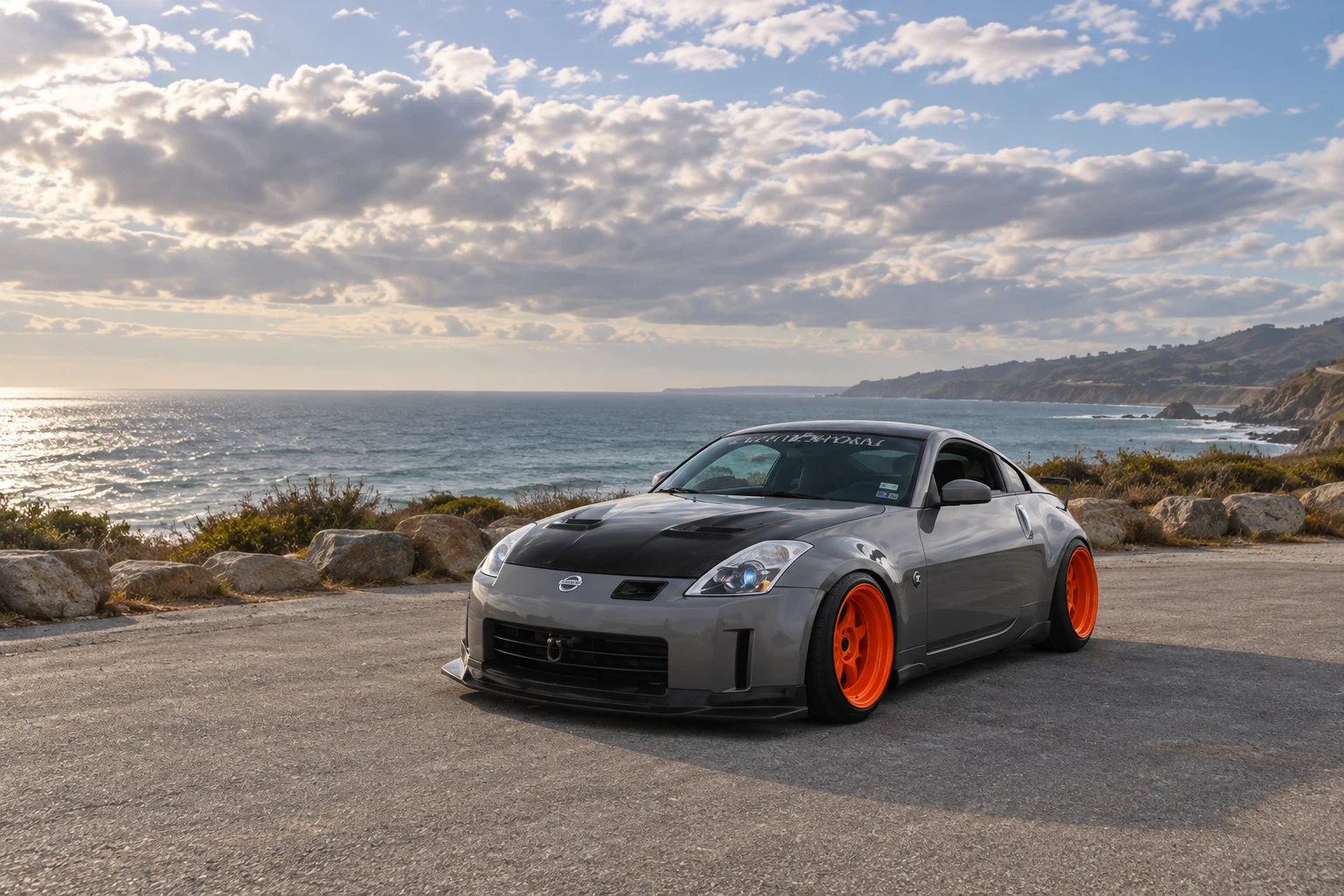AI-generated view of a 2006 Nissan 350Z with XXR 521 wheels