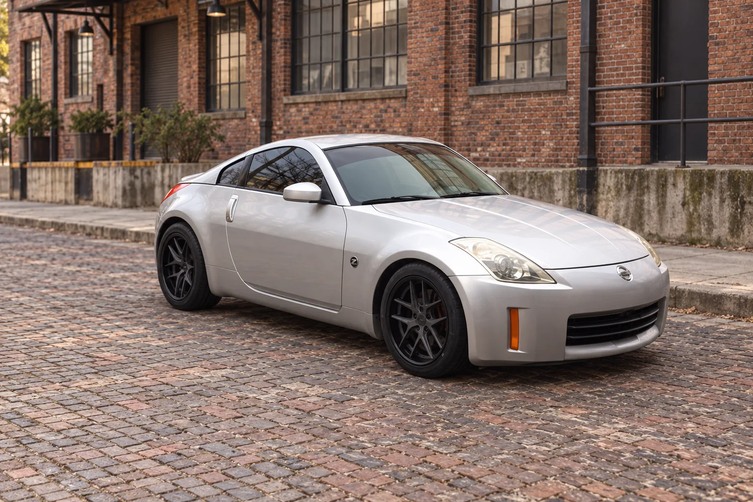 AI-generated view of a 2006 Nissan 350Z Touring with TSW Portier wheels
