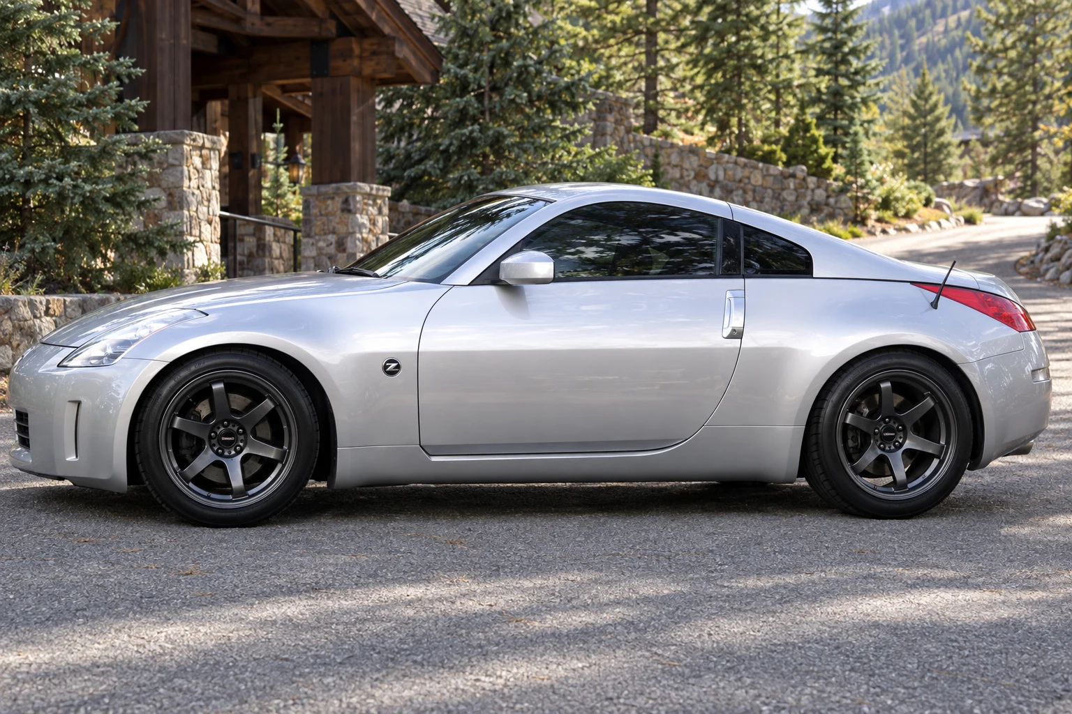 AI-generated view of a 2006 Nissan 350Z Touring with Rota Torque wheels