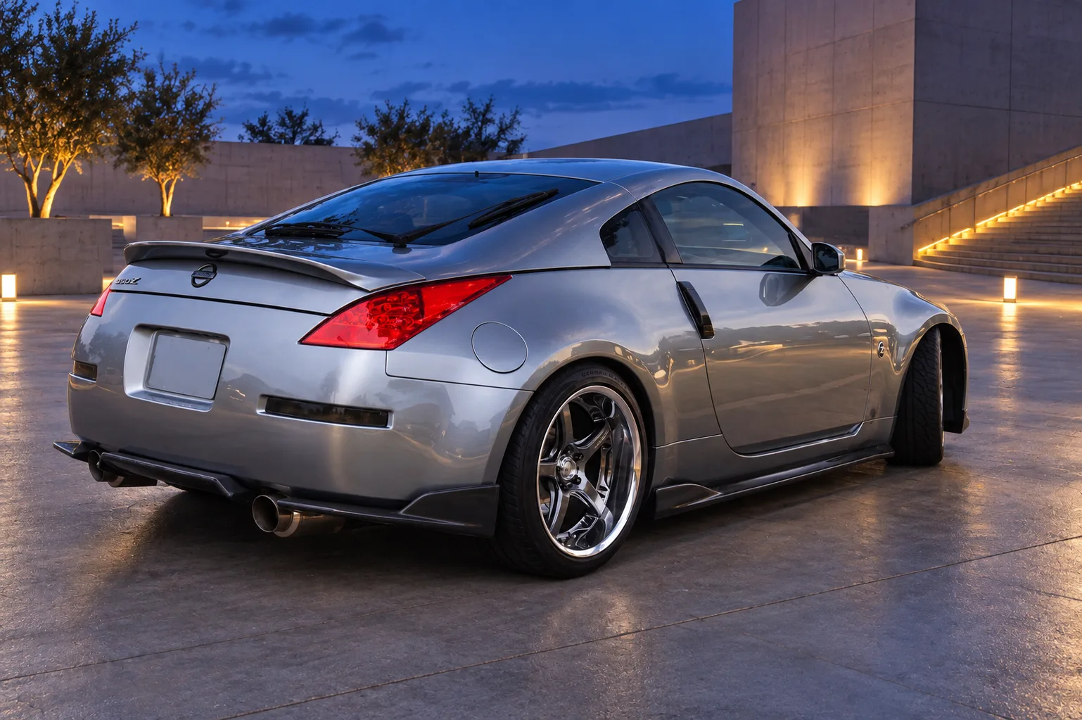 AI-generated view of a 2006 Nissan 350Z Enthusiast with Volk GT-S wheels