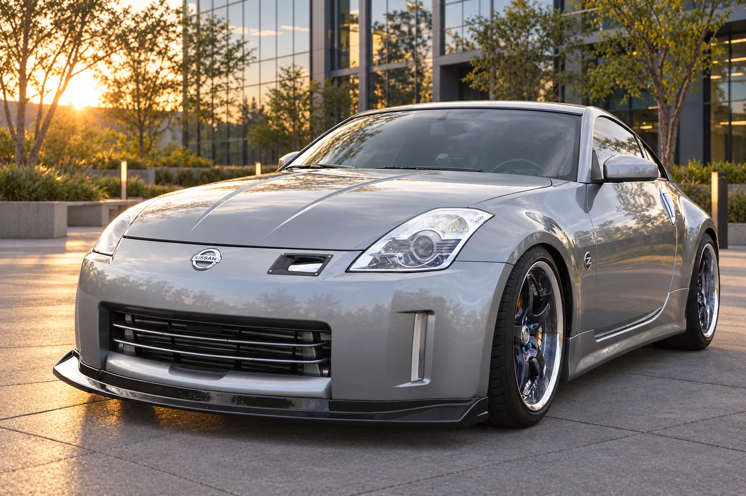 AI-generated view of a 2006 Nissan 350Z Track with Volk SF Challenge wheels