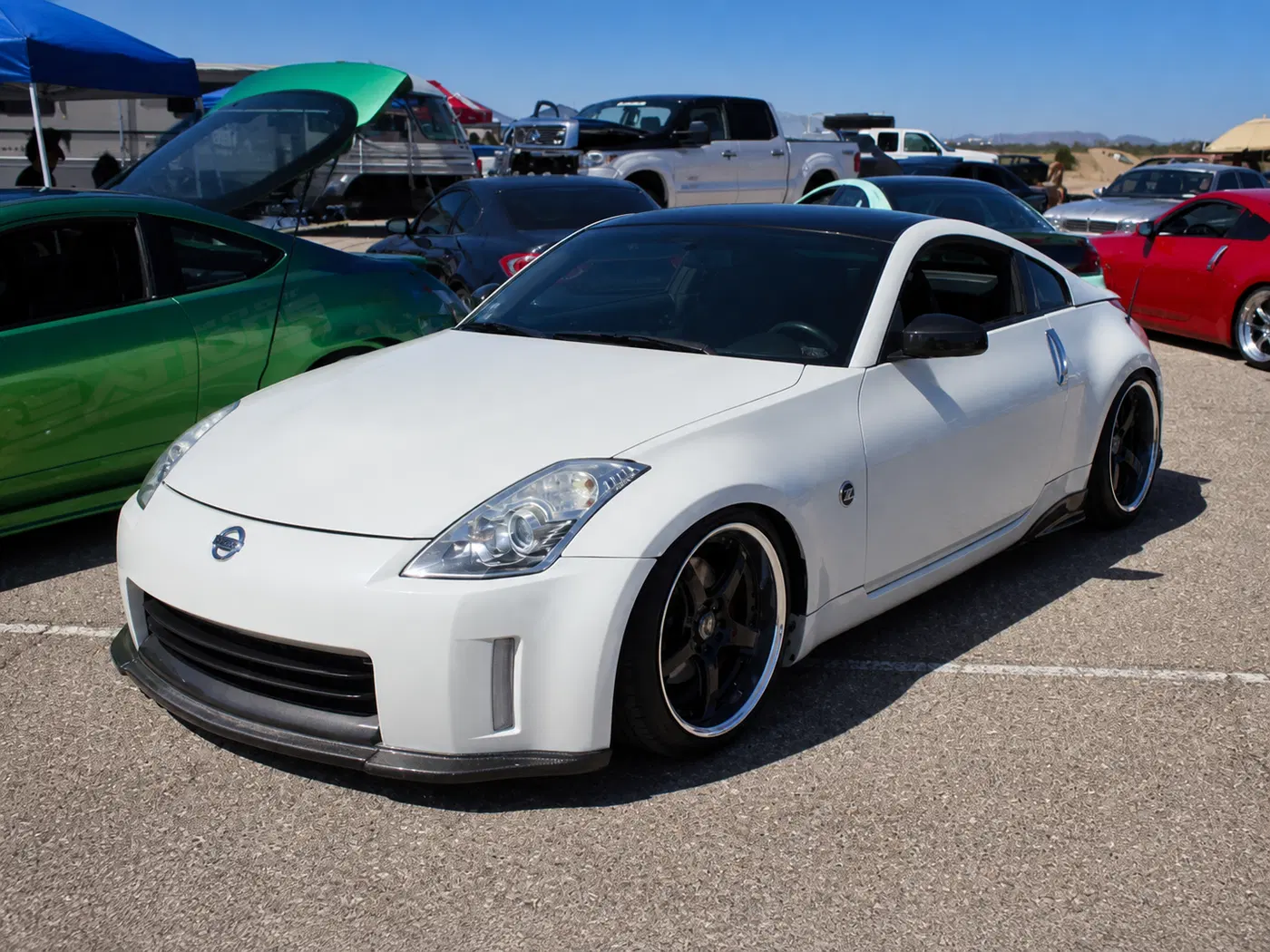 AI-generated view of a 2007 Nissan 350Z with Volk GTS wheels