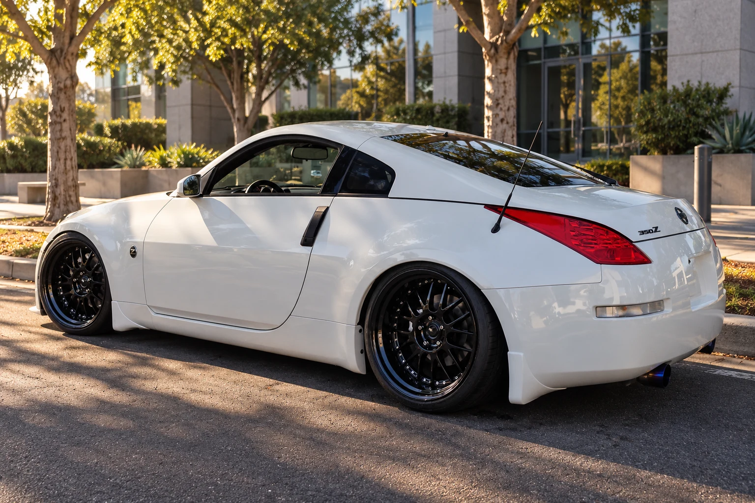 AI-generated view of a 2008 Nissan 350Z Enthusiast with SSR Professor MS1 wheels
