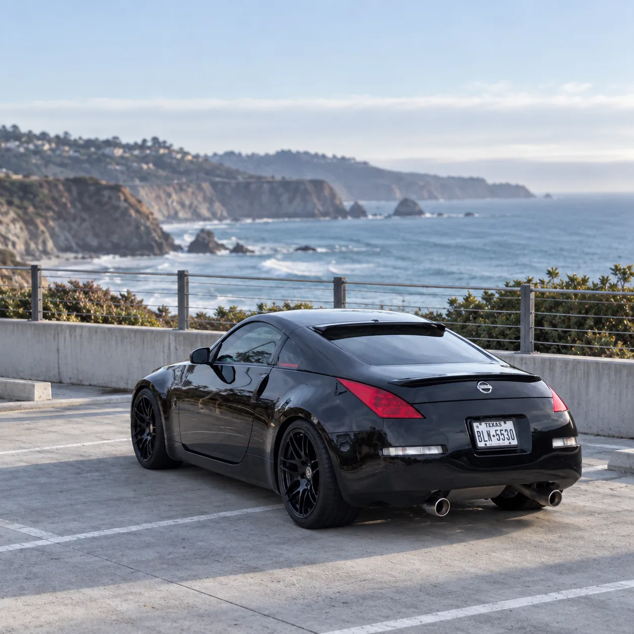 AI-generated view of a 2008 Nissan 350Z Base with Forgestar F14 wheels