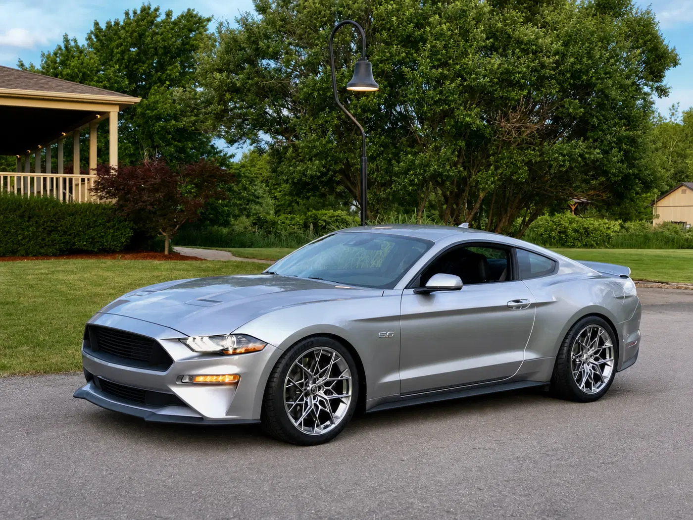 AI-generated view of a 2021 Ford Mustang GT PP manual with HRE ff10 wheels