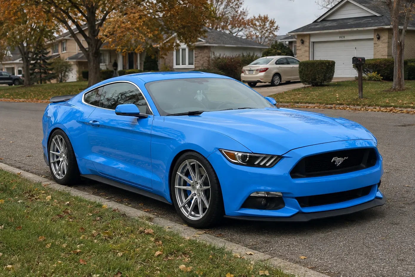 AI-generated view of a 2017 Ford Mustang EcoBoost Premium with Rohana RF2 wheels