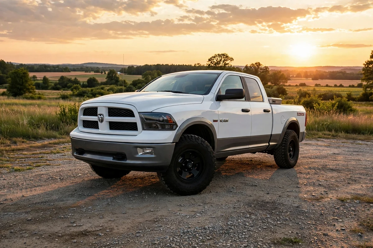 AI-generated view of a 2010 Dodge Ram 1500 with Level 8 Strike 5 wheels