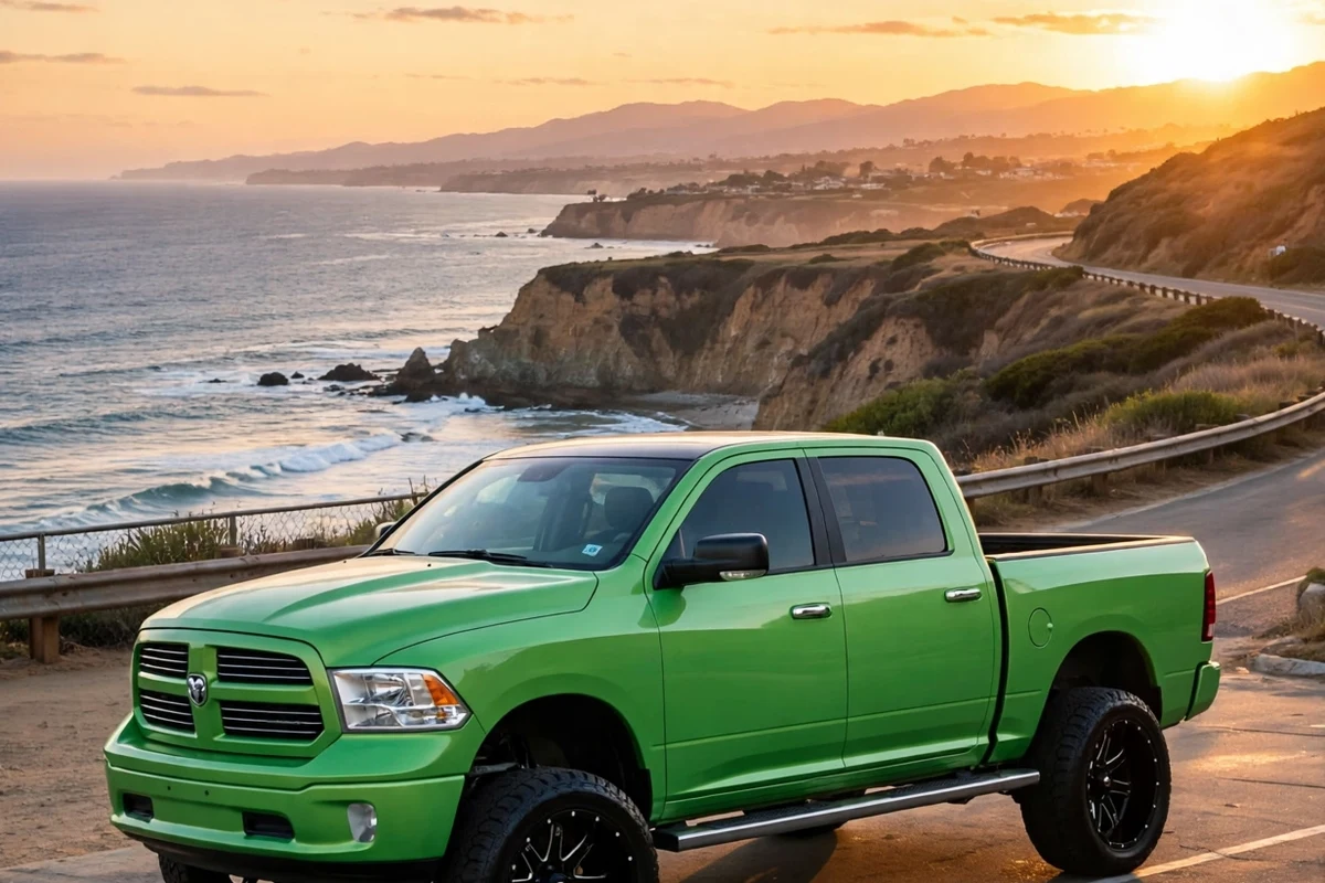 AI-generated view of a 2012 Dodge Ram 1500 with Ballistic Rage wheels
