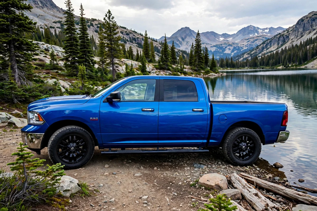 AI-generated view of a 2017 Dodge Ram 1500 with Fuel Sledge wheels