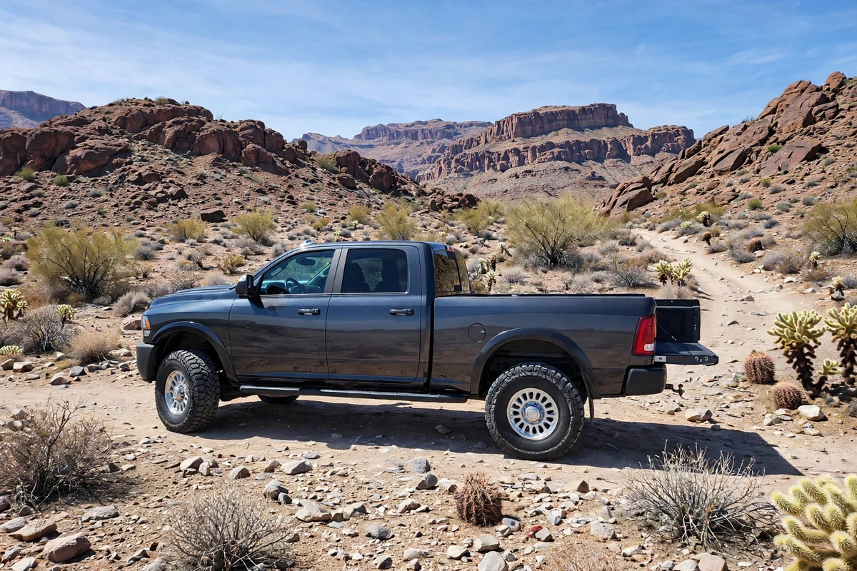 AI-generated view of a 2022 Dodge Ram 2500 with AEV Salta wheels