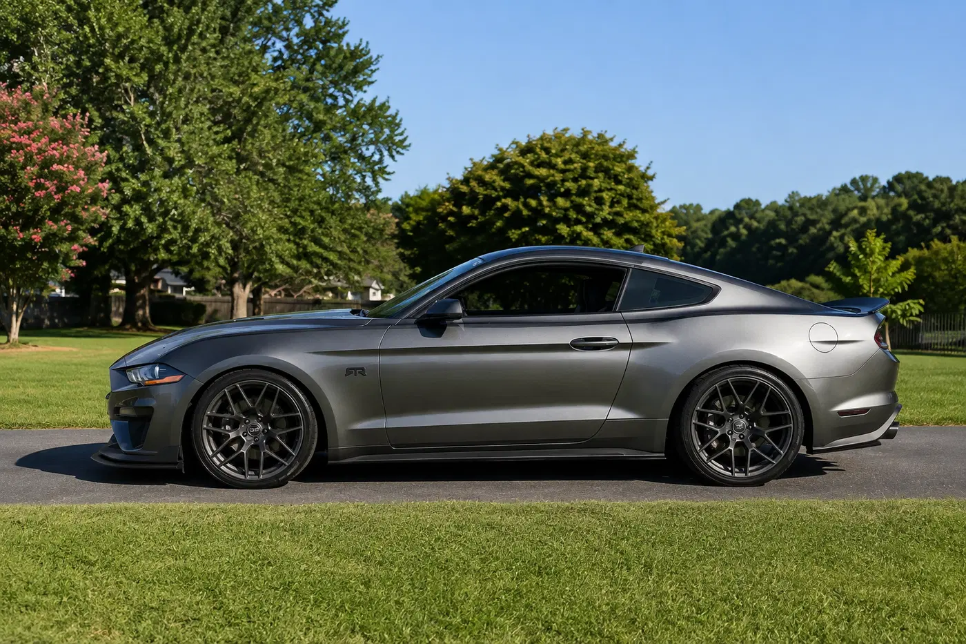 AI-generated view of a 2021 Ford Mustang GT RTR Spec 1 with RTR Tech 7 wheels