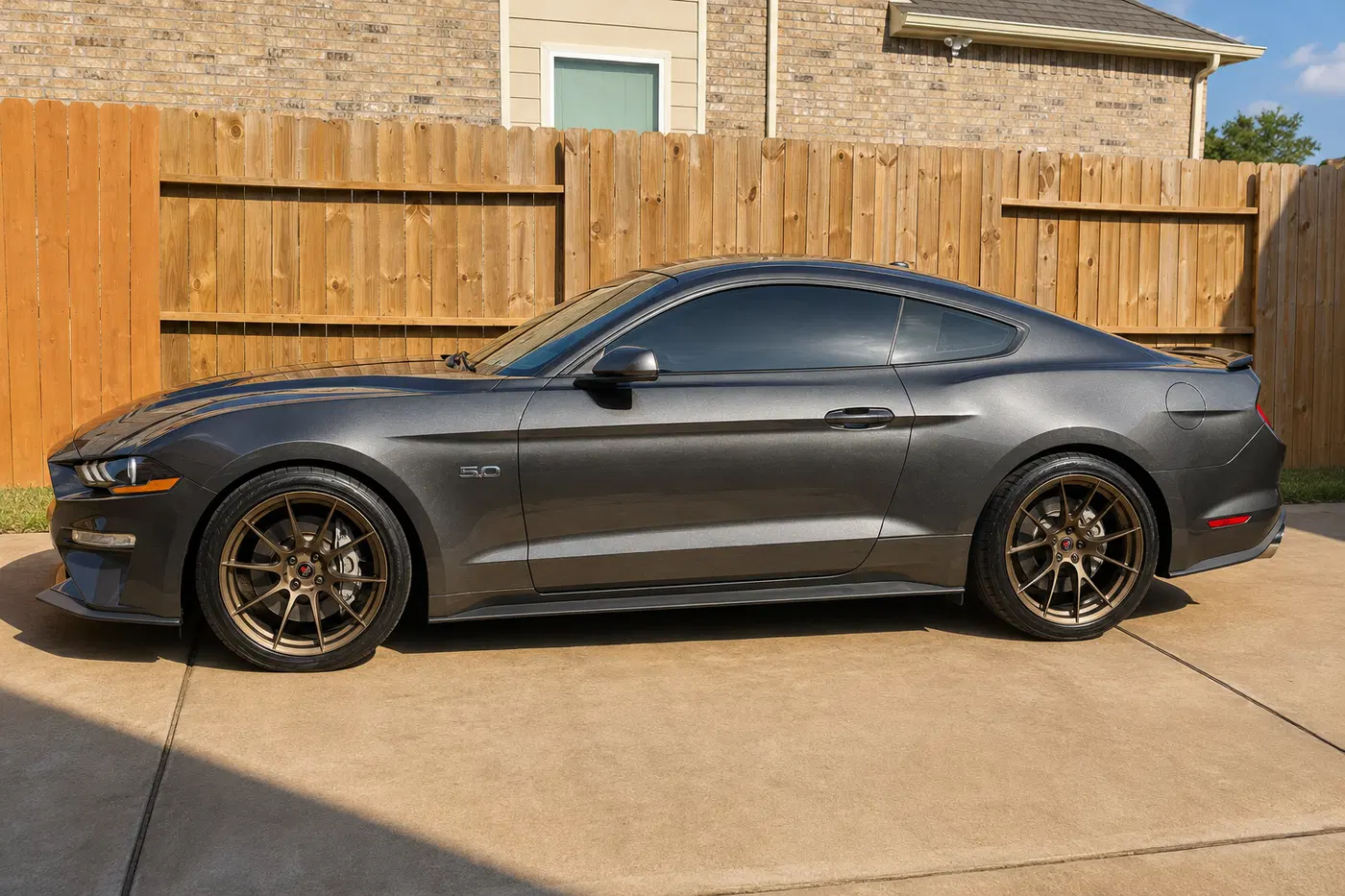 AI-generated view of a 2020 Ford Mustang GT Premium with Project6GR TEN wheels