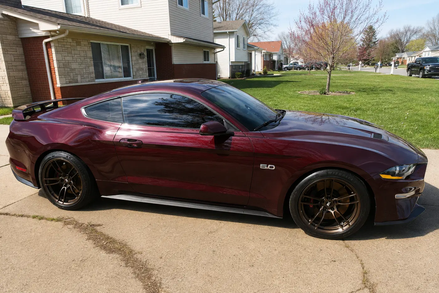 AI-generated view of a 2018 Ford Mustang GT pp1 with p51 N/A wheels