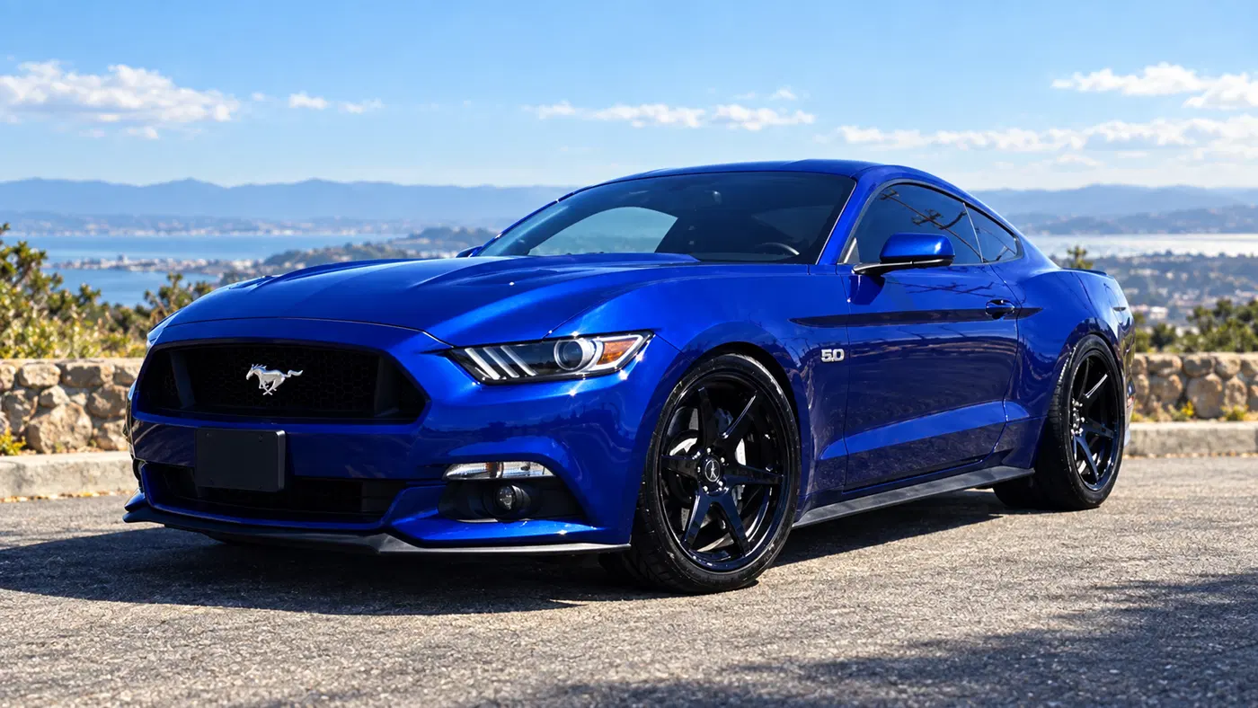 AI-generated view of a 2016 Ford Mustang GT with Concept One CS6.0 wheels