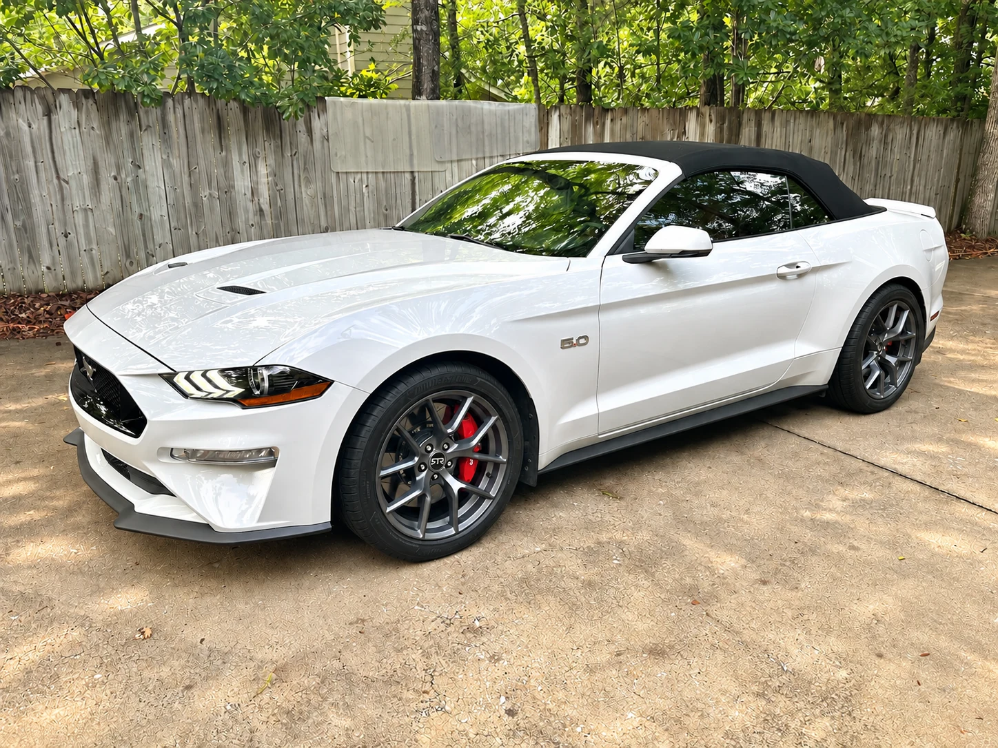 AI-generated view of a 2018 Ford Mustang GT Convertible PP1 with RTR Tech 5 wheels