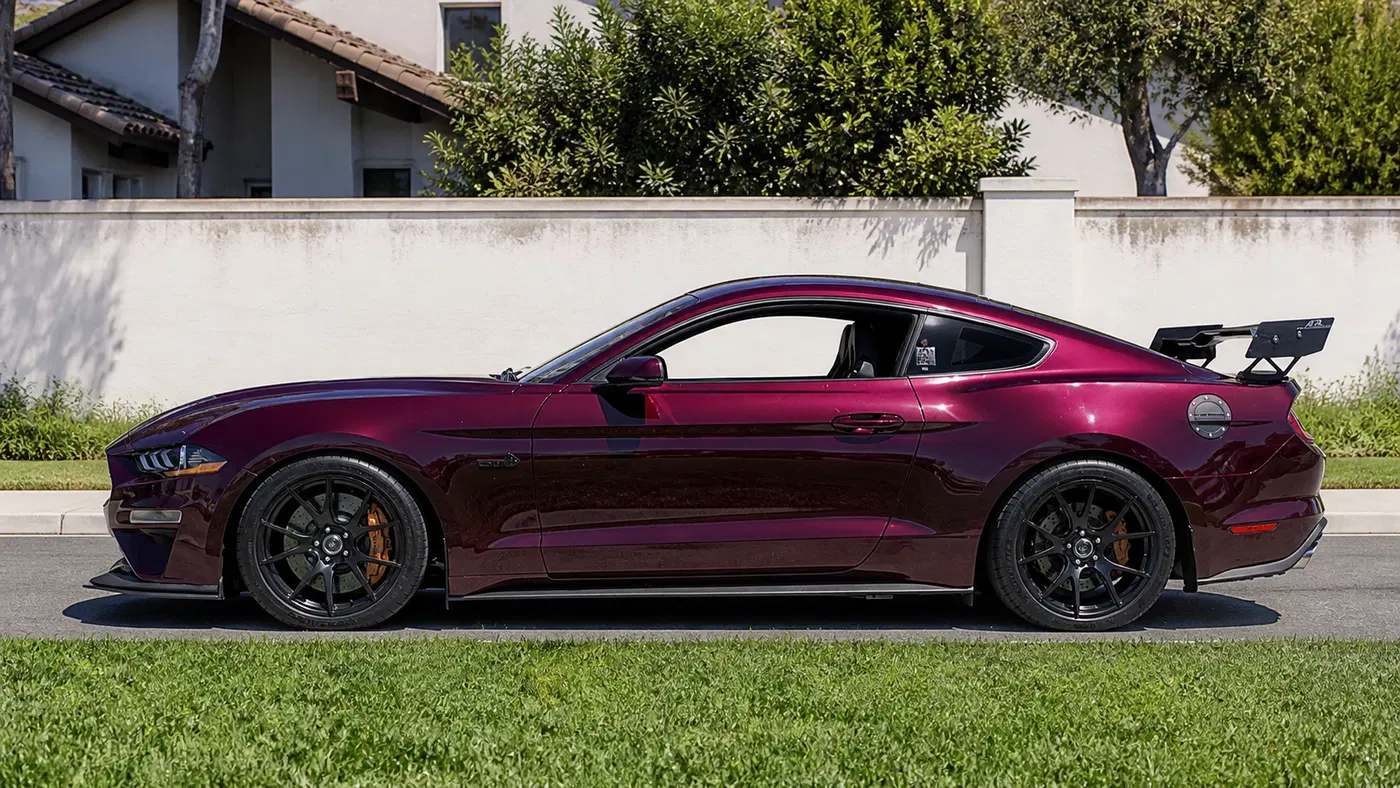 AI-generated view of a 2018 Ford Mustang GT PP1 Premium with Forgestar CF5V wheels