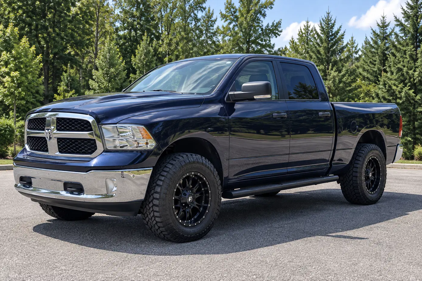 AI-generated view of a 2017 Dodge Ram 1500 with Fuel Hostage wheels