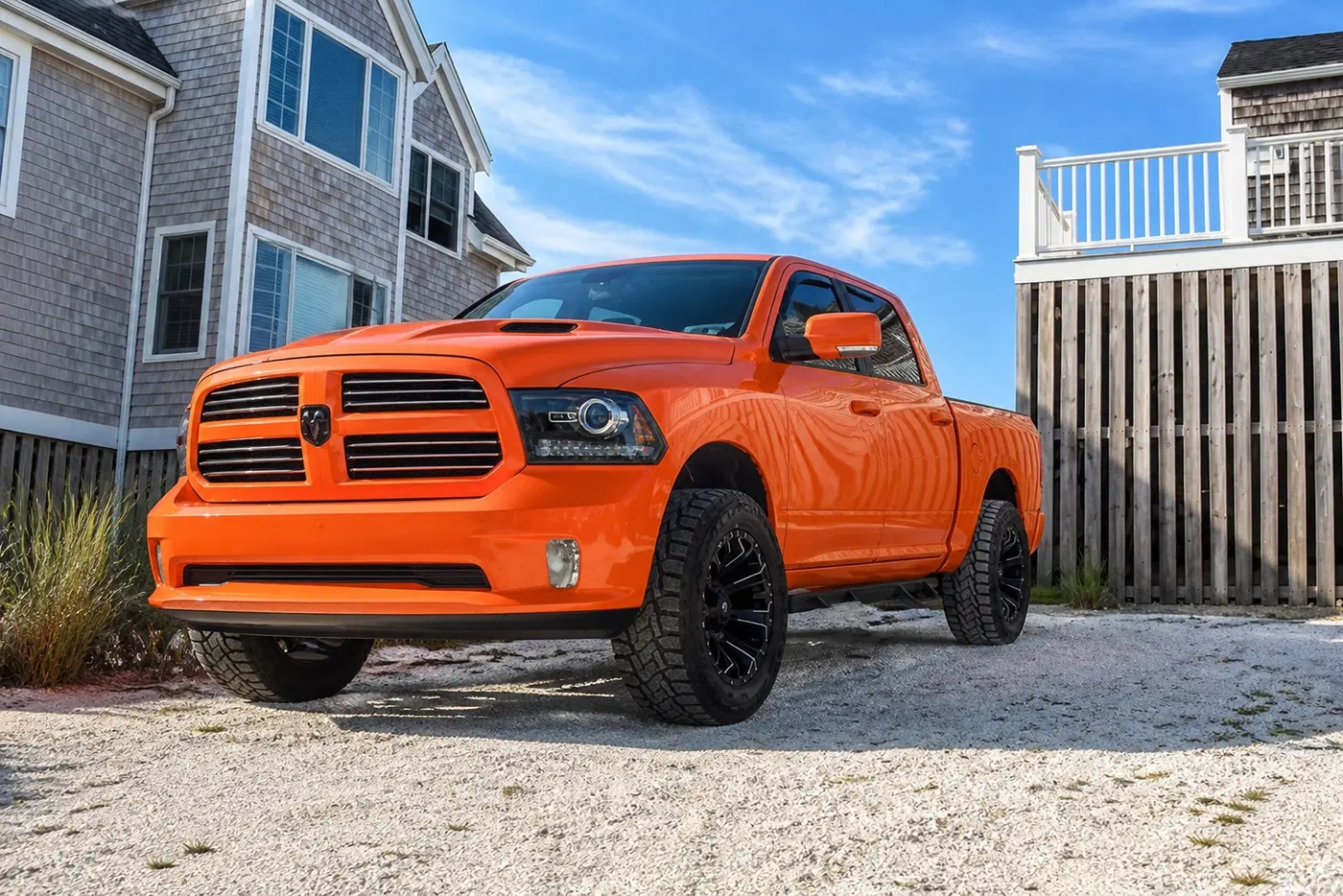 AI-generated view of a 2017 Dodge Ram 1500 with Fuel Assault D546 wheels