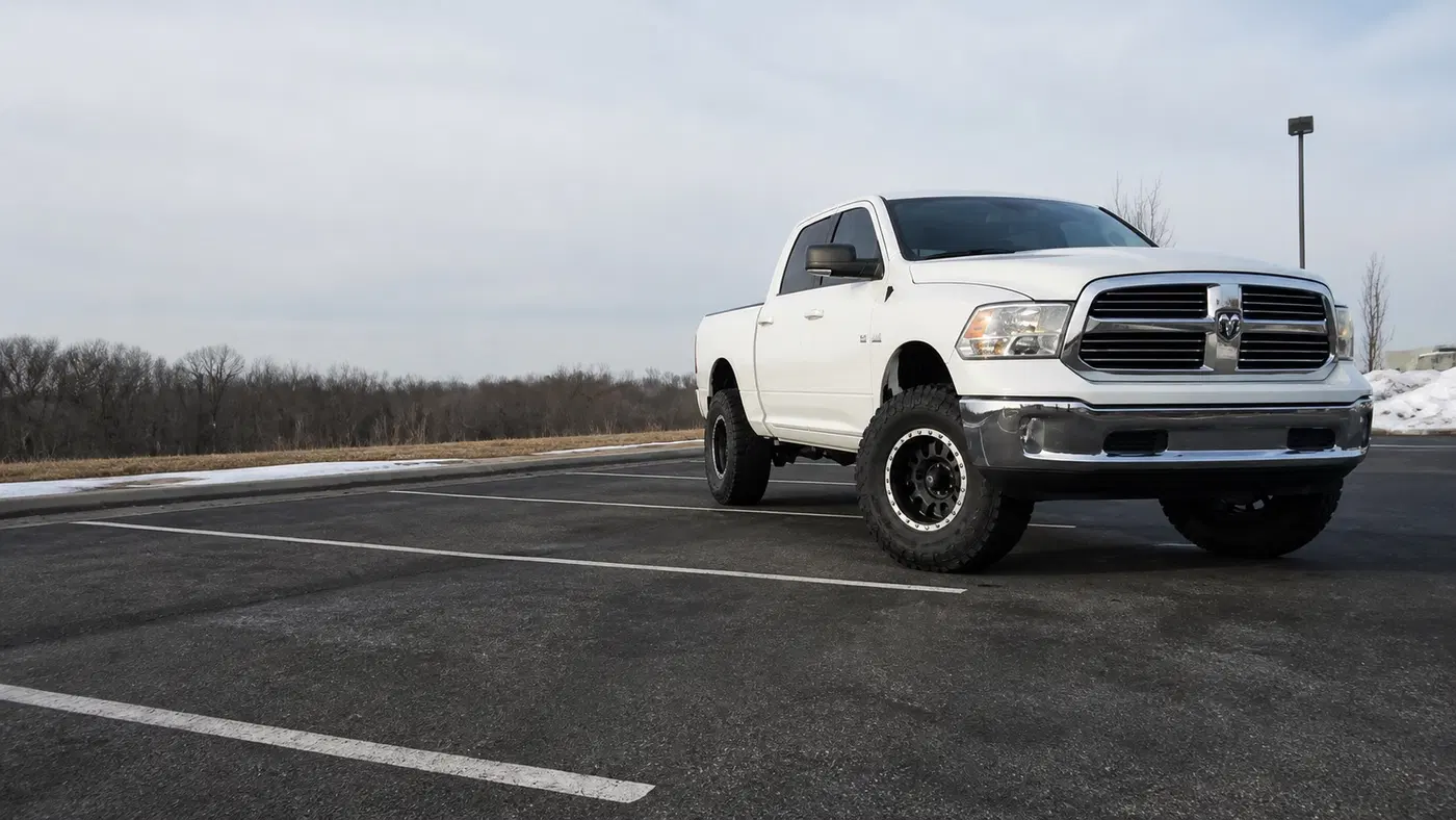 AI-generated view of a 2014 Dodge Ram 1500 with Method Double Standard wheels