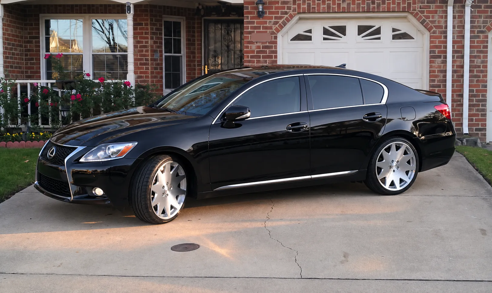 AI-generated view of a 2011 Lexus GS350 AWD with MRR HR3 wheels