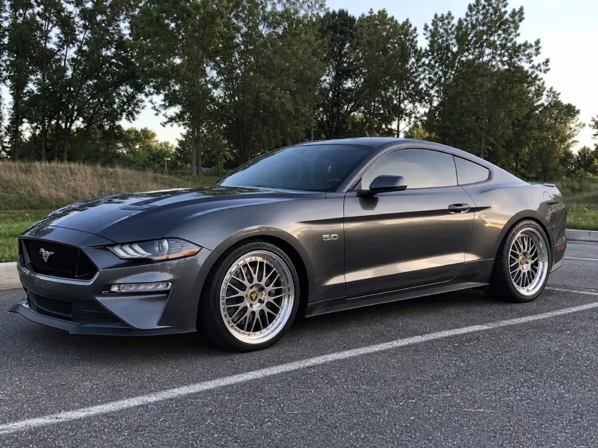 AI-generated view of a 2019 Ford Mustang GT Premium with BBS LM wheels
