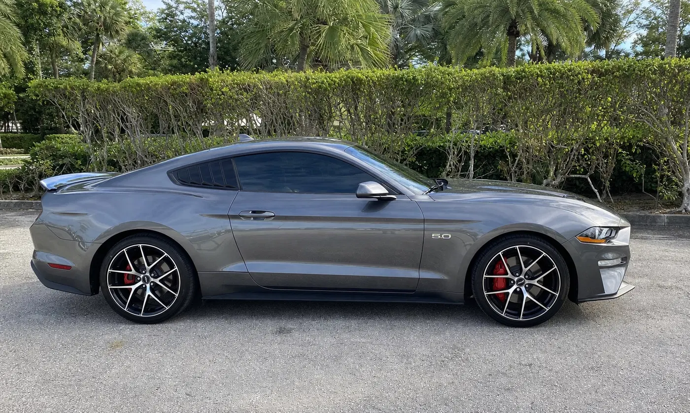 AI-generated view of a 2023 Ford Mustang GT with ASA GT14 wheels