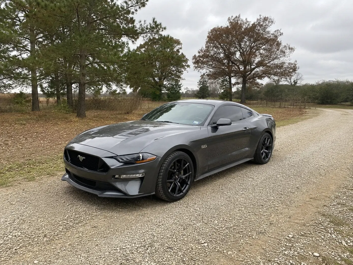 AI-generated view of a 2018 Ford Mustang GT with SVE SP2 wheels