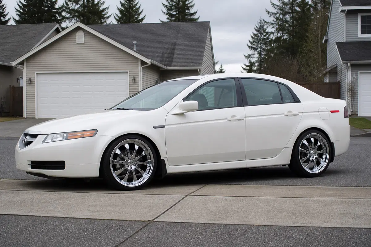 AI-generated view of a 2005 Acura TL with Velocity 898 wheels