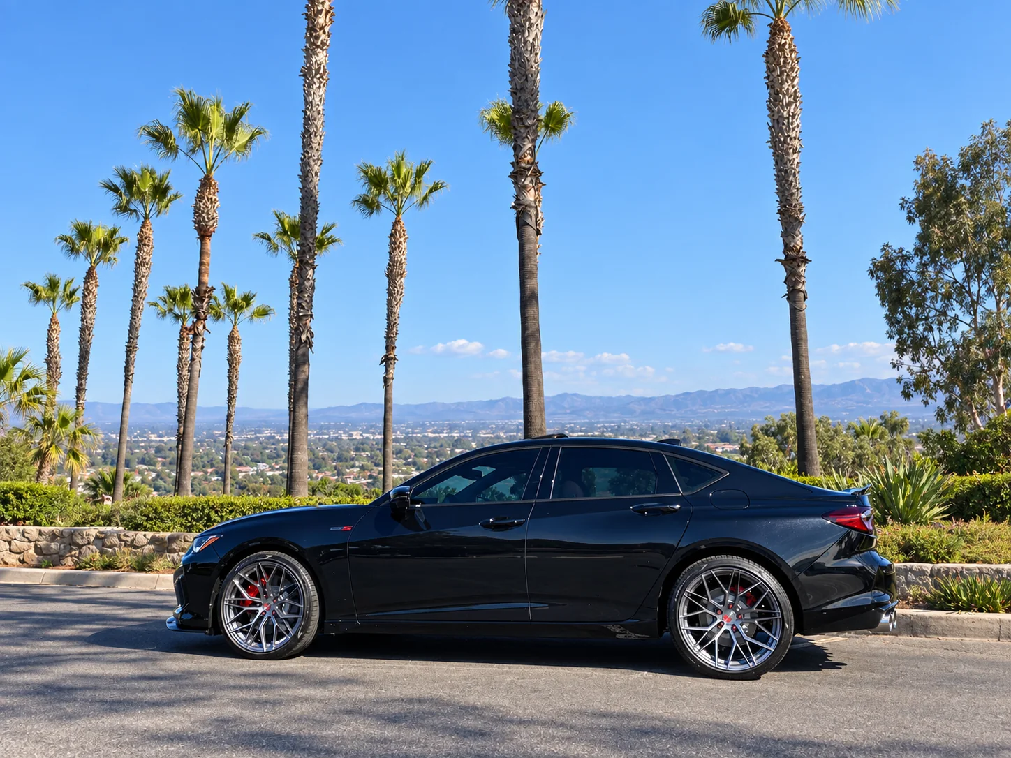 AI-generated view of a 2021 Acura TLX Type S with Avant Garde M520R wheels