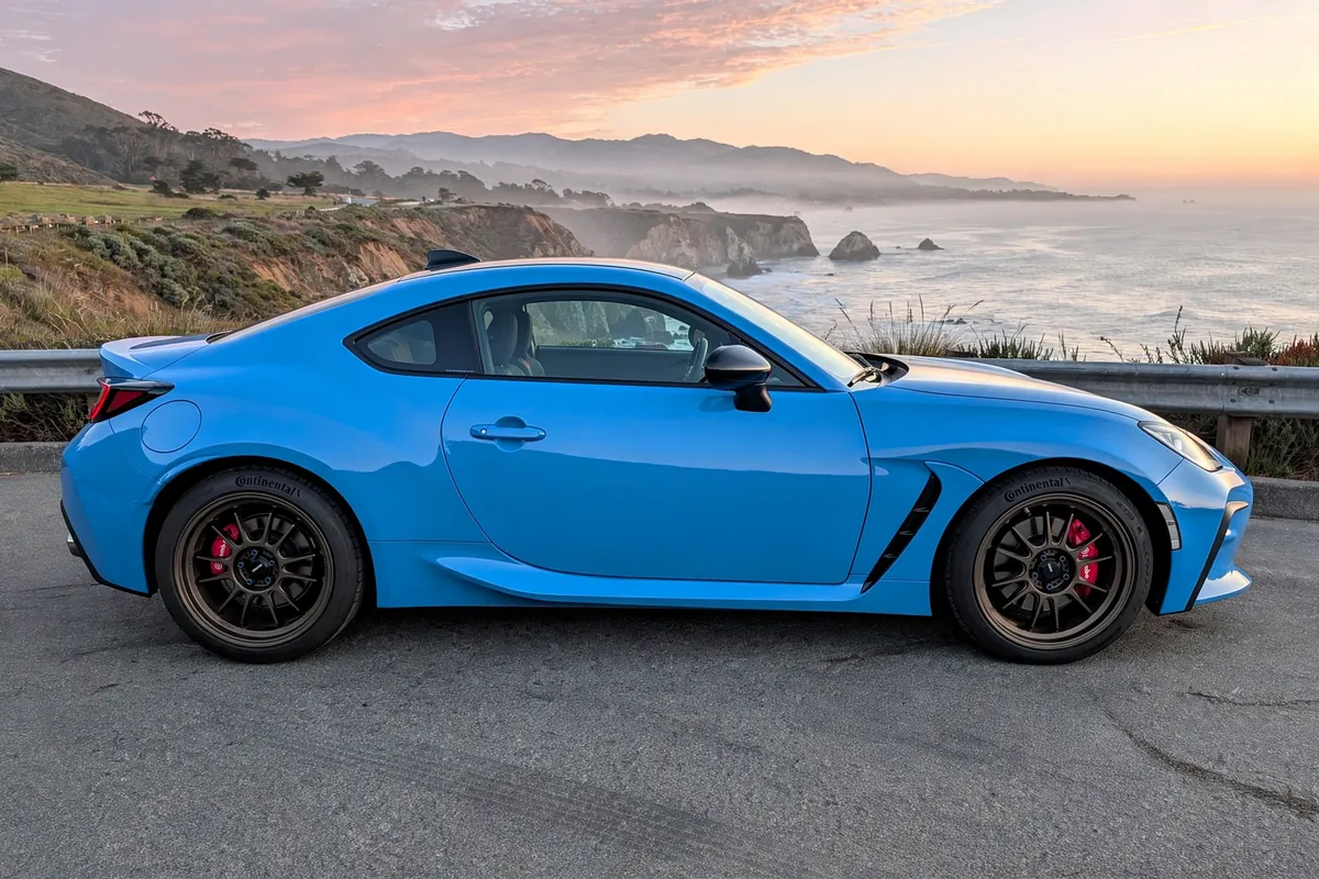 AI-generated view of a 2024 Toyota GR86 Premium with Konig Hypergram wheels