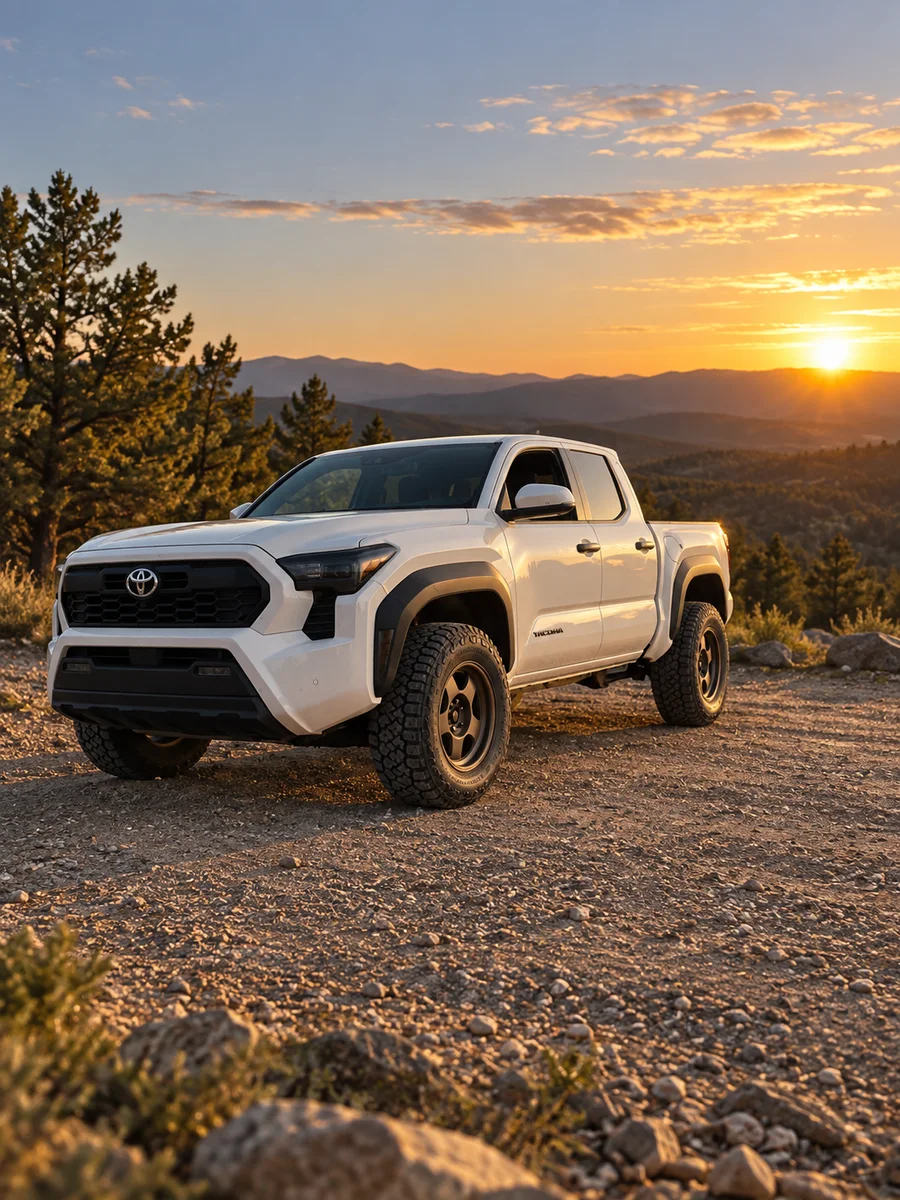 AI-generated view of a 2024 Toyota Tacoma TRD Off-Road with SCS F5 wheels
