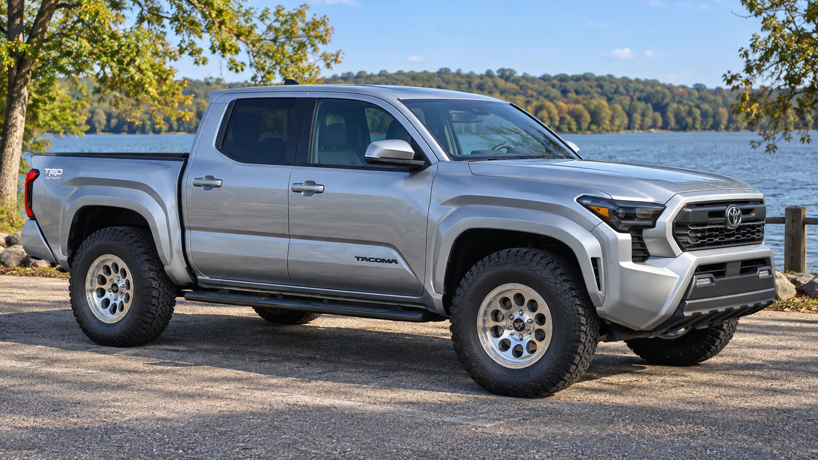AI-generated view of a 2025 Toyota Tacoma TRD Sport with SCS Ray10 wheels