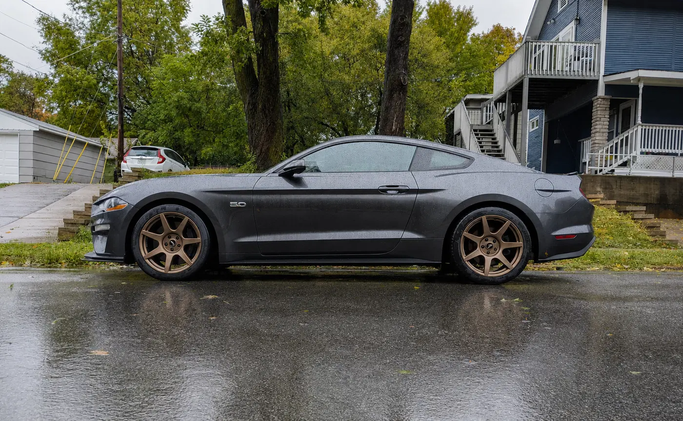 AI-generated view of a 2020 Ford Mustang GT PP2 with SVE R350s wheels
