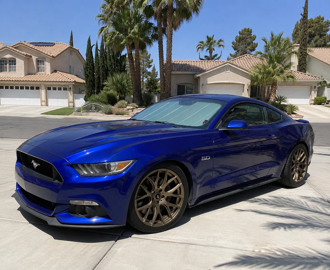 AI-generated view of a 2015 Ford Mustang GT with SVE Drift wheels
