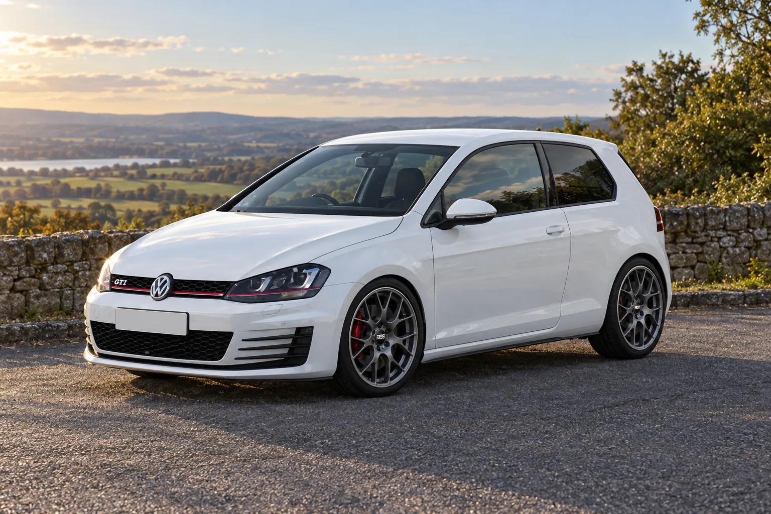 AI-generated view of 2015 Volkswagen Golf GTI Performance Pack on BBS CH-R
