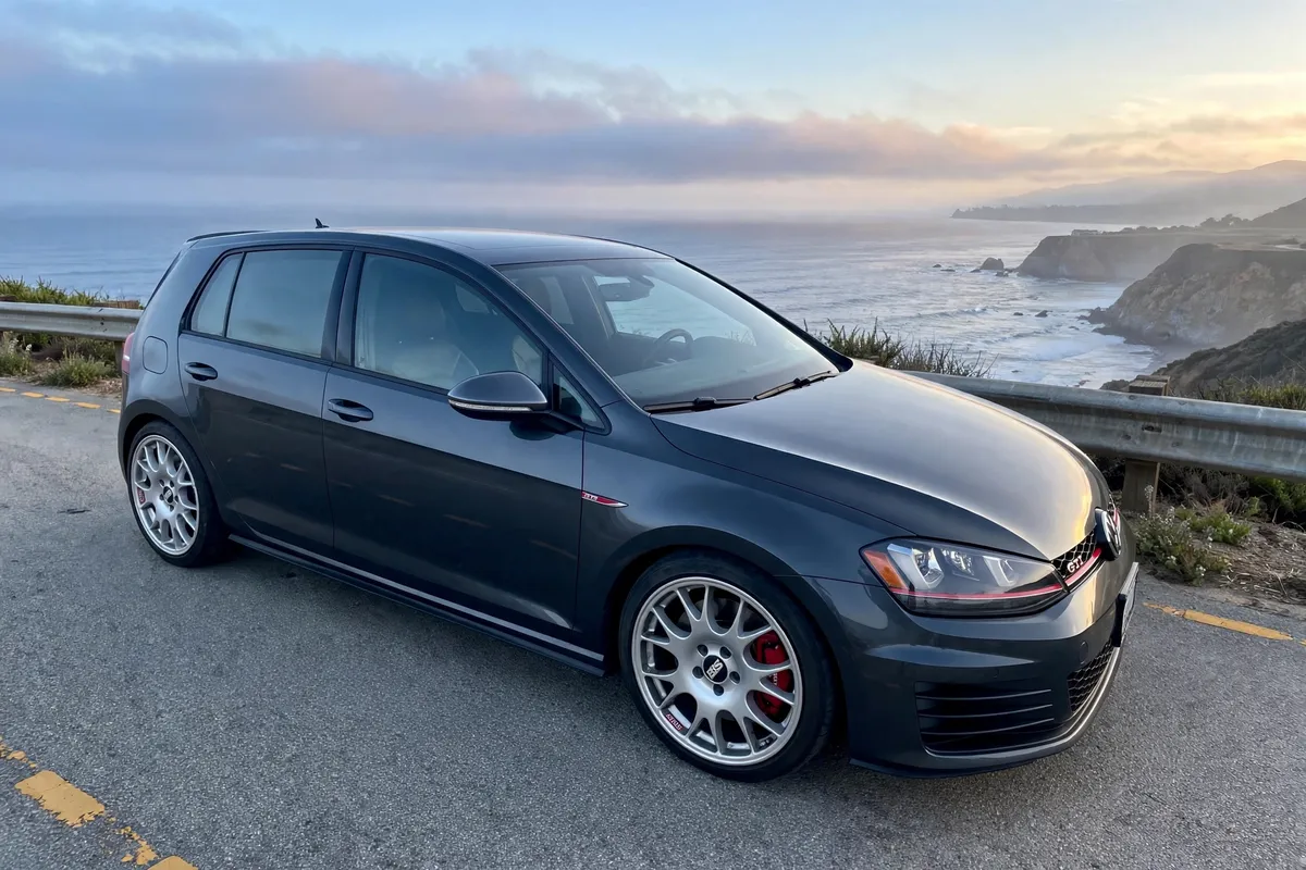 AI-generated view of a 2016 Volkswagen GTI SE with BBS CO wheels
