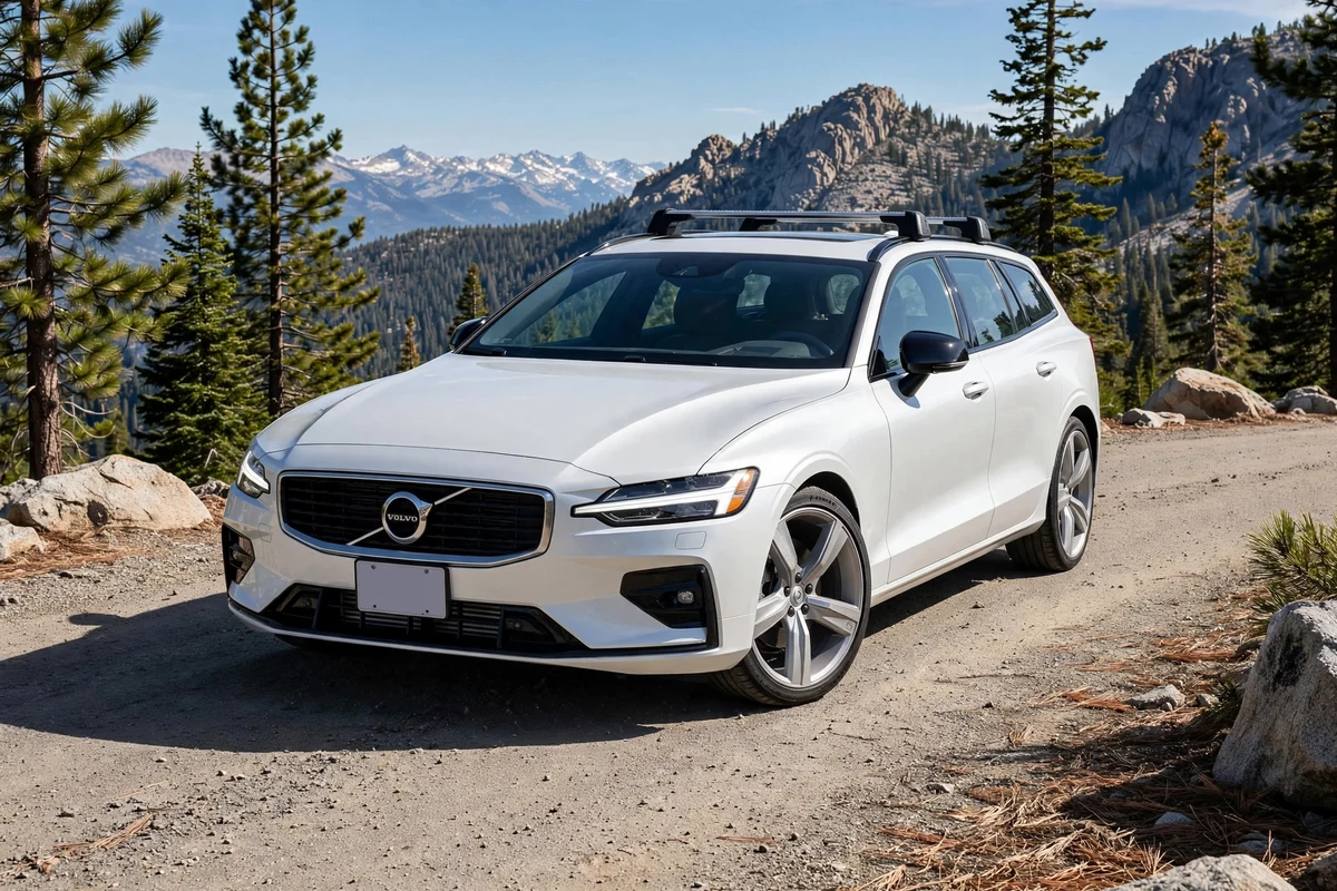 AI-generated view of a 2020 Volvo V60 with Volvo V90 Ocean Race wheels